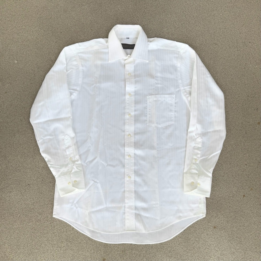 Donald J Trump Signature Collection Mens Large Dress Shirt - White Long Sleeve